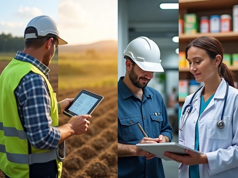 Professionals from different industries using AI automation